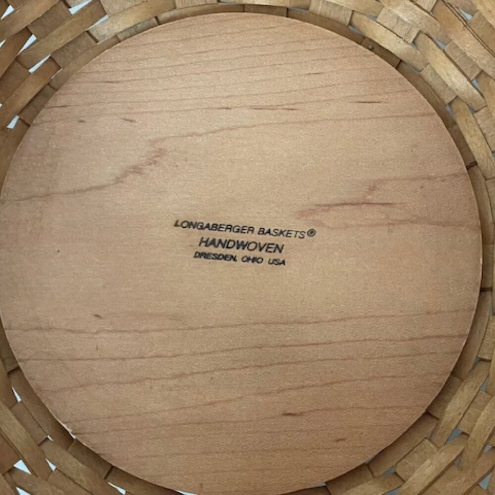 LONGABERGER Nantucket Woven Bowl Basket Large 11” Round Handwoven Brown Retired - Picture 8 of 15